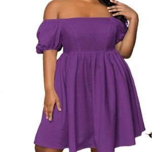 Purple Off-Shoulder Dress